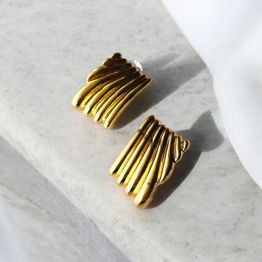 Golden Folds Earrings