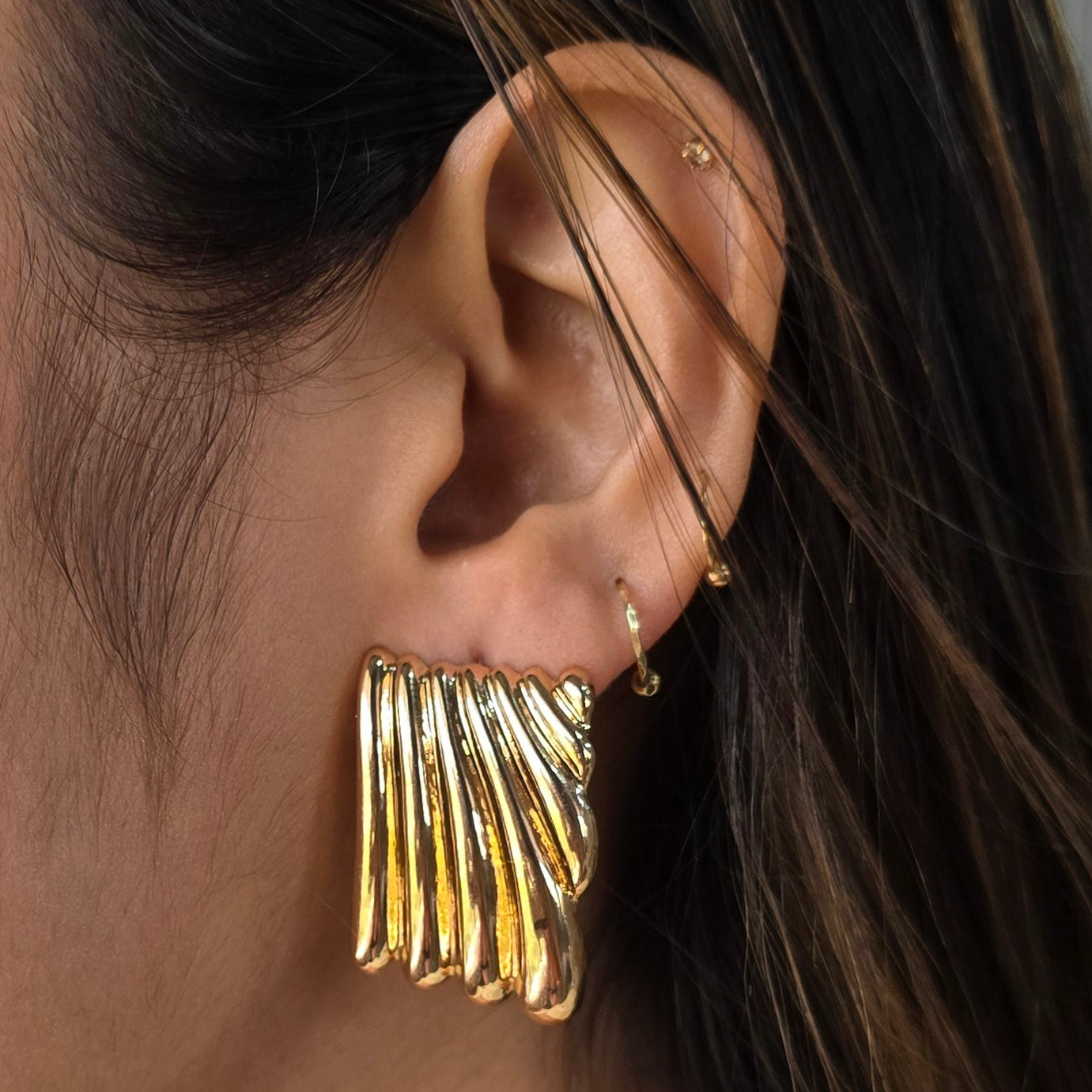 Golden Folds Earrings