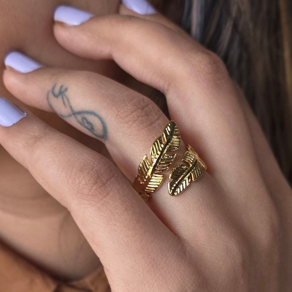 Golden Plume Ring