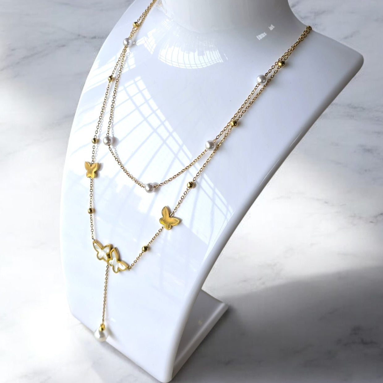 Flutters & Pearls Necklace