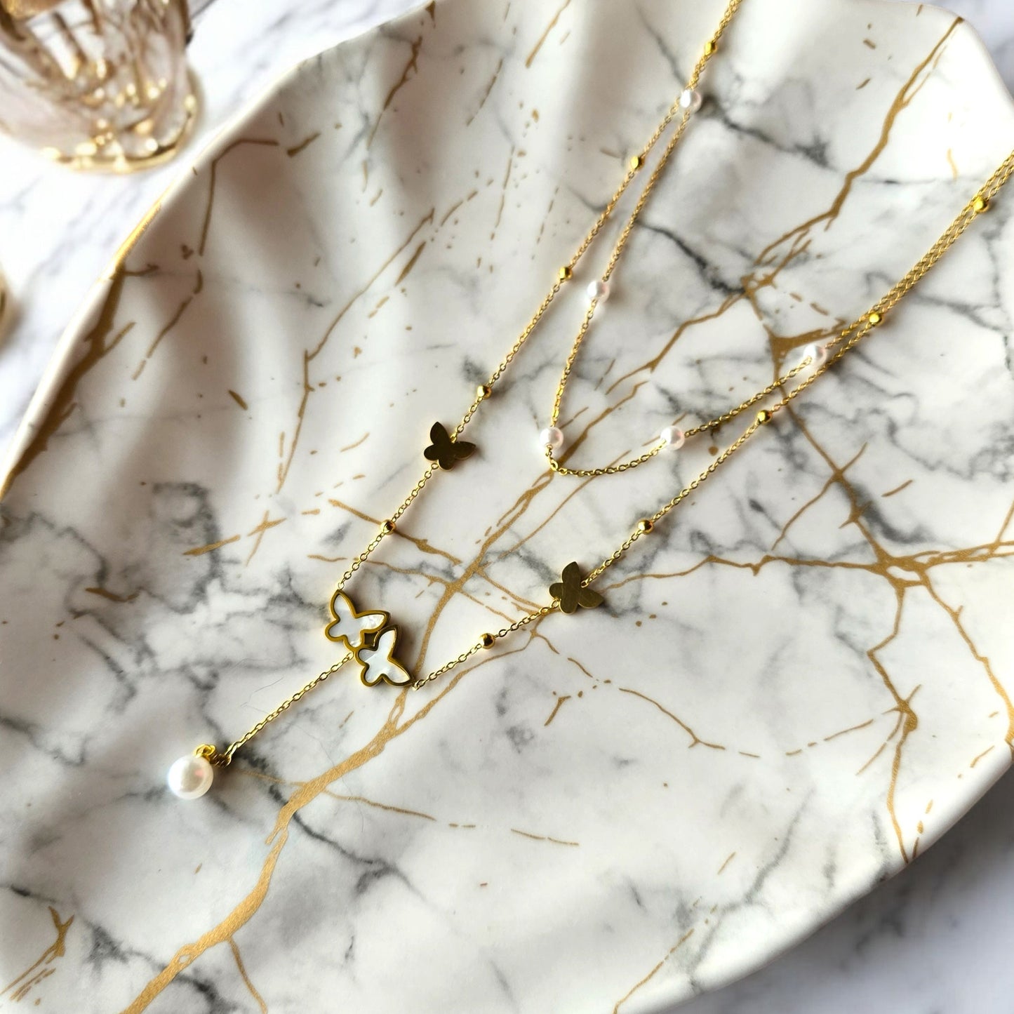 Flutters & Pearls Necklace