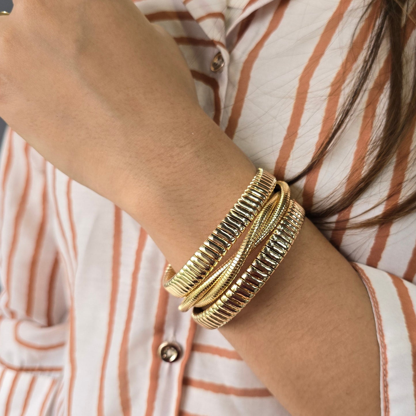 Stacked Aura Statement Cuff