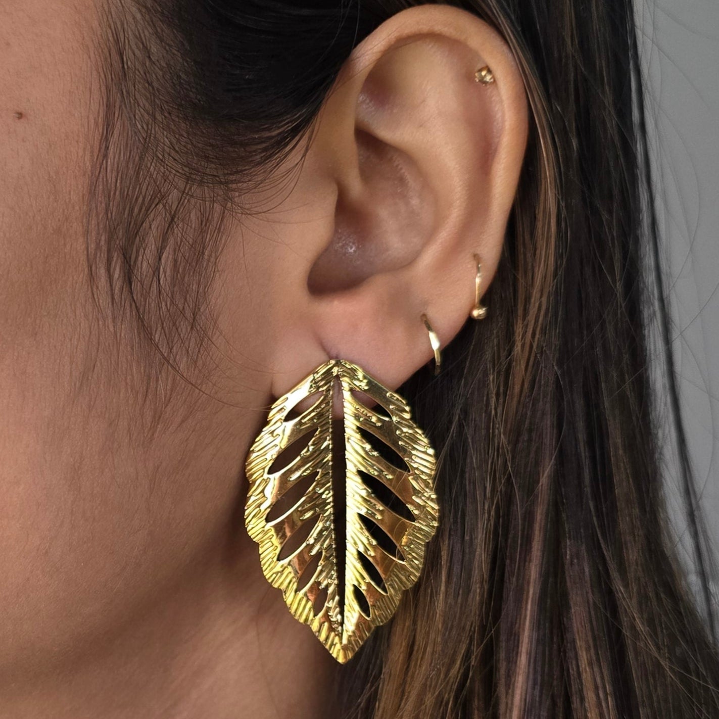 Glitzy Leaf Earrings