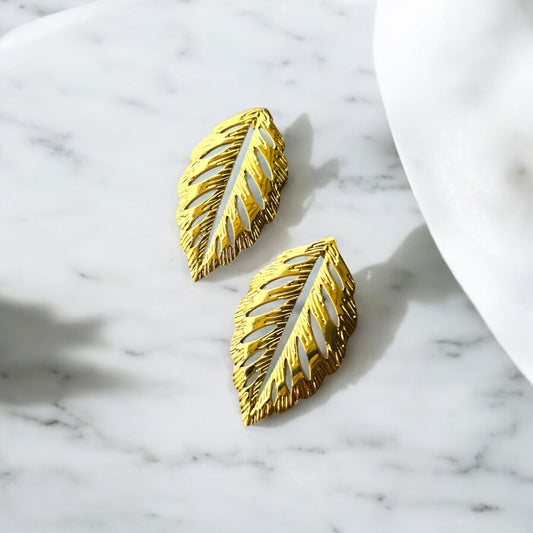 Glitzy Leaf Earrings