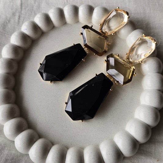 Black Champagne Earrings